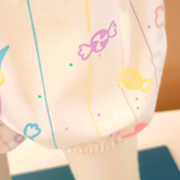 Healthtex Embroidered Lollipop Romper 12M Vtg White Pastel Short Ruffle Sleeve - Picture 5 of 7